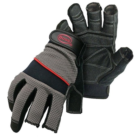 Breathable Carpenter Gloves, M, Shortened Thumb, Wrist Strap Cuff, PVC